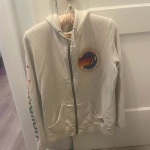 Aviator Nation Logo Zip Mill Valley Hoodie in Vintage white M